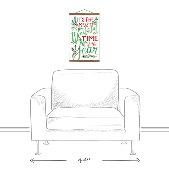 It's the Most Wonderful Time of the Year Teak Hanging Canvas
